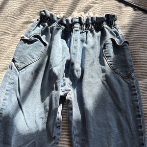 Mini Boden Blue Denim Pants with Star Accents